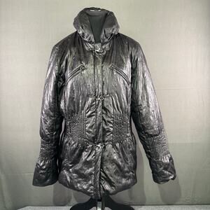 Junge Denmark Jacket Women 10 Coat Midi Quilted Parka Thermal Cozy Puffer Black